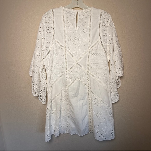 NWOT Allsaints Luci Eyelet Embroidered White Cotton Minidress Size 8 Festival - Picture 11 of 11